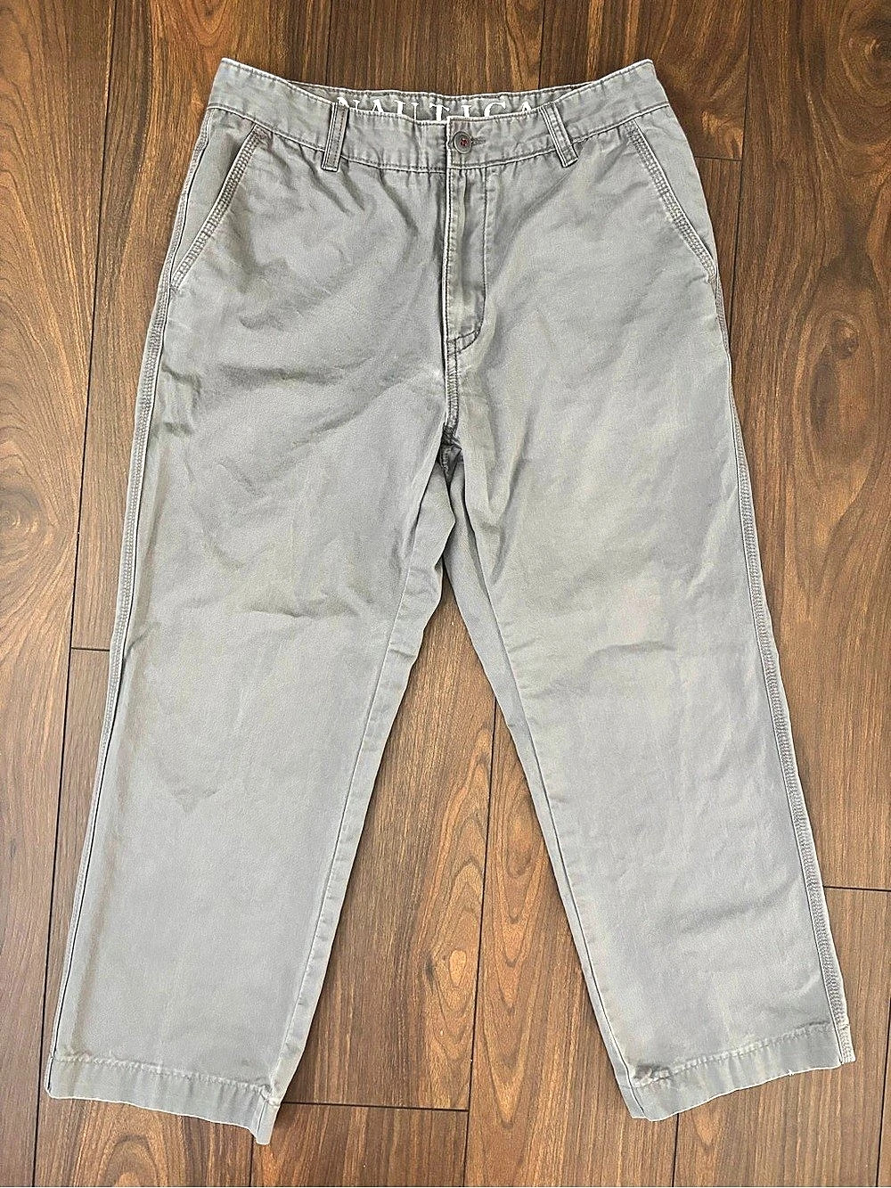 Nautica Classic Fit Deck Pant Men's Gray Cargo Pants